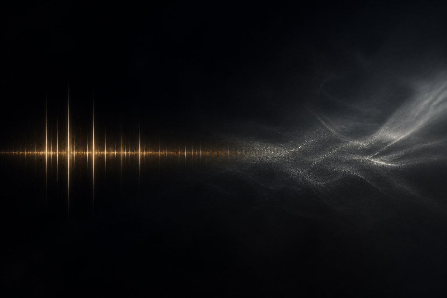 Abstract opening: one voice held, room weather dissolving